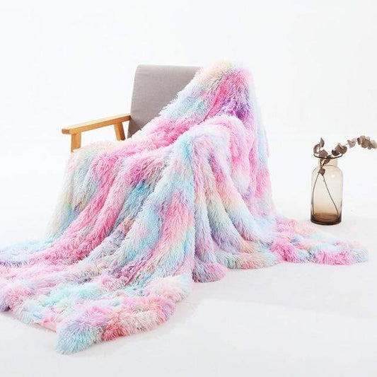 Rainbow Coral Fleece Fluffy Blanket Blankets & Throws