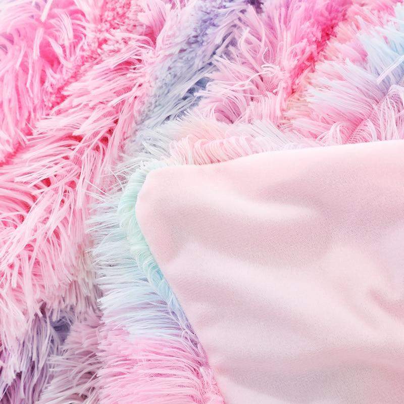 Rainbow Coral Fleece Fluffy Blanket Blankets & Throws