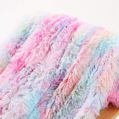 Rainbow Coral Fleece Fluffy Blanket Blankets & Throws