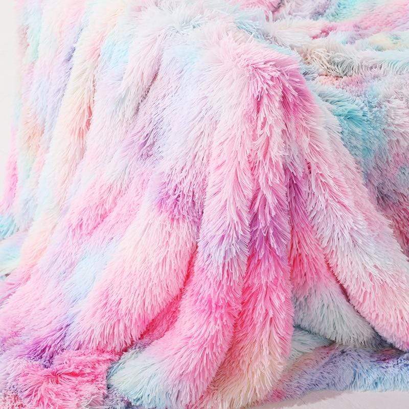 Rainbow Coral Fleece Fluffy Blanket Blankets & Throws