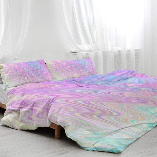 Rainbow Marble Bedding Set Duvet Covers & Sets