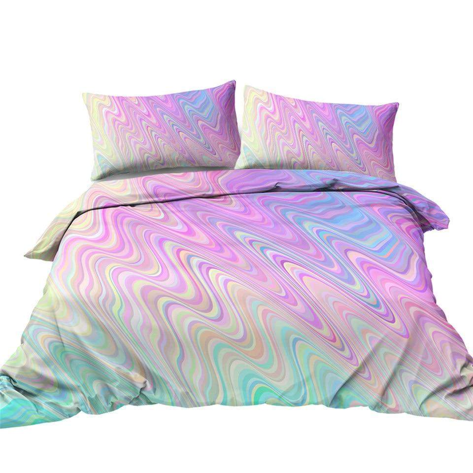 Rainbow Marble Bedding Set Duvet Covers & Sets