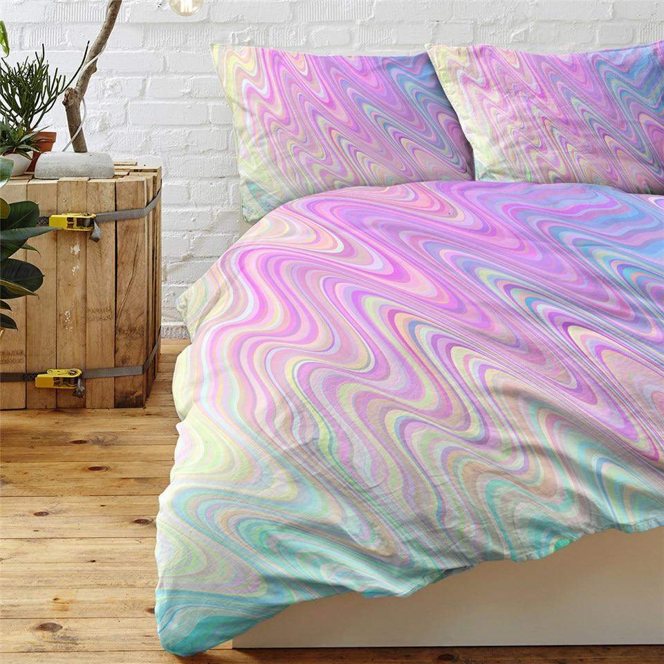 Rainbow Marble Bedding Set Duvet Covers & Sets