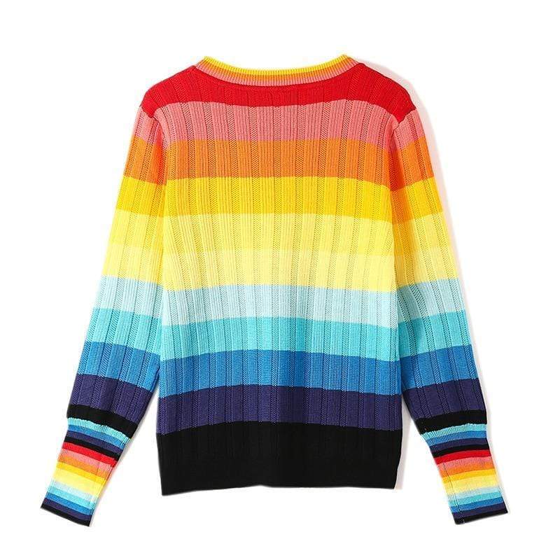 Rainbow Knitted Sweater Sweater