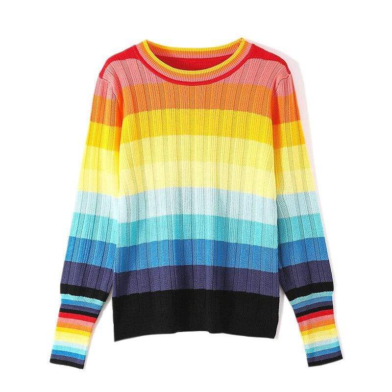 Rainbow Knitted Sweater Sweater