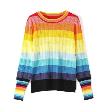 Rainbow Knitted Sweater Sweater