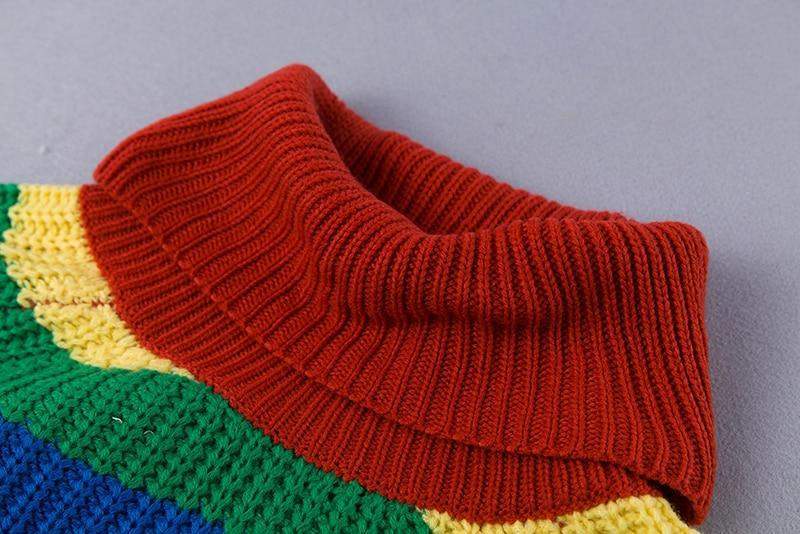 Rainbow Turtleneck Sweater Sweater