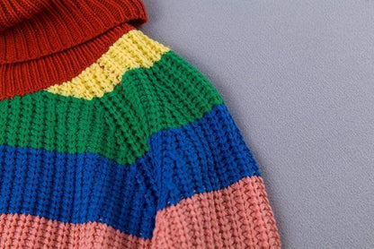 Rainbow Turtleneck Sweater Sweater