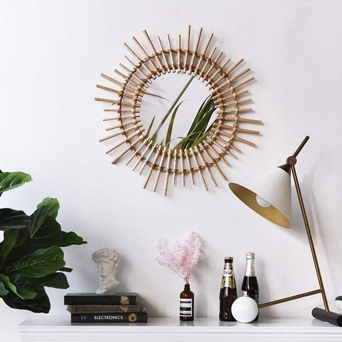 Rattan Art Mirror