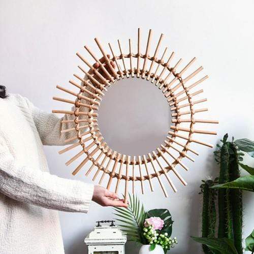 Rattan Art Mirror