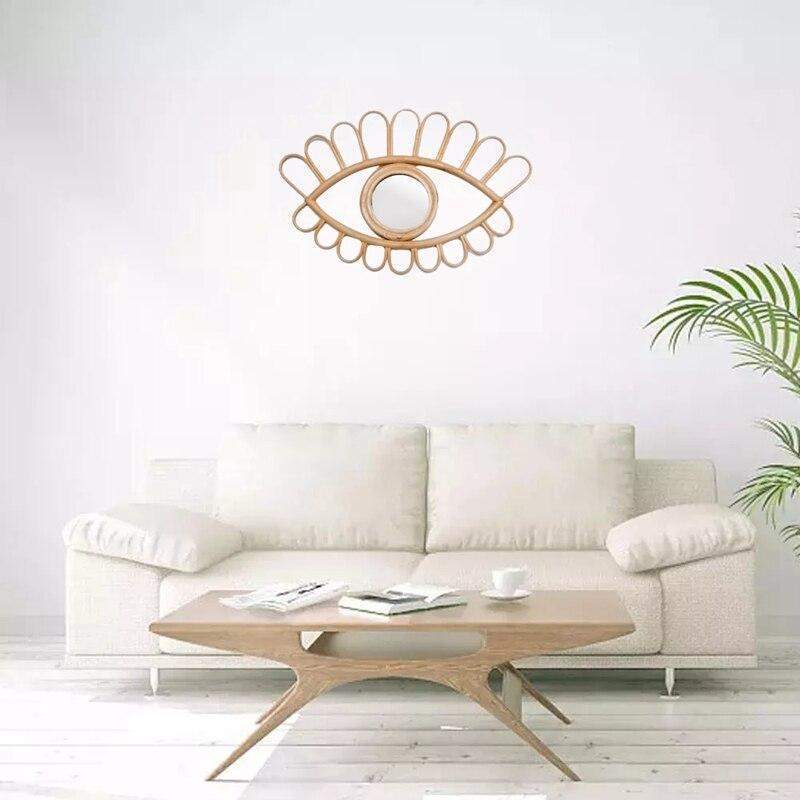 Rattan Eye Art Wall Mirror