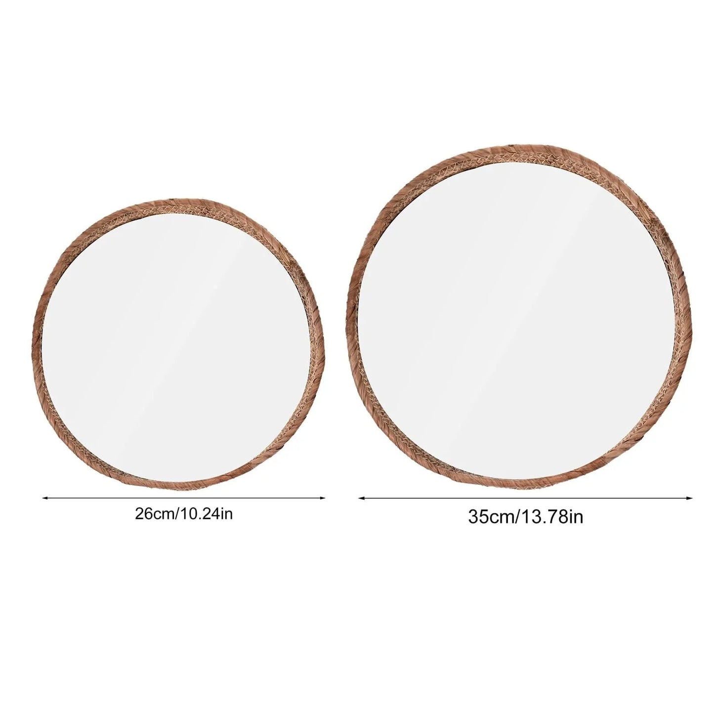 Rattan Rope Round Mirror