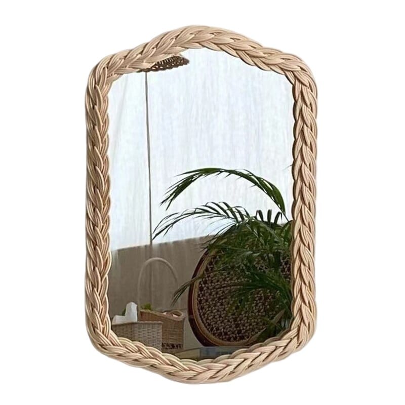 Rattan Woven Accent Mirror