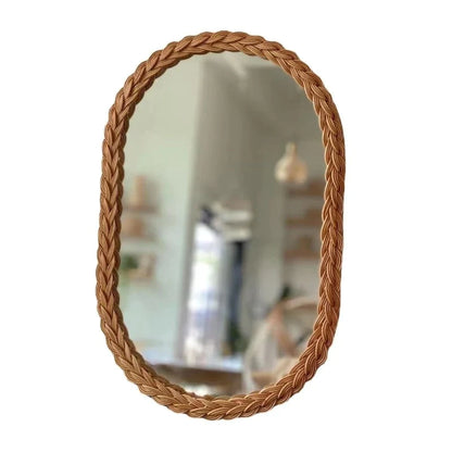 Rattan Woven Accent Mirror