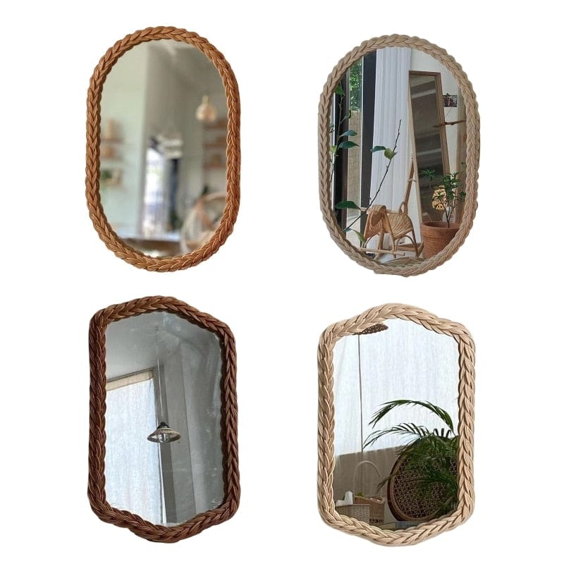 Rattan Woven Accent Mirror