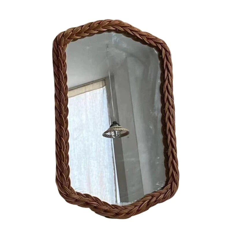 Rattan Woven Accent Mirror