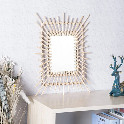 Rectangle Rattan Mirror