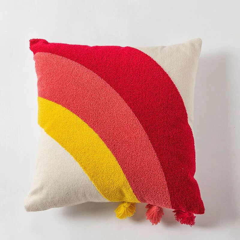 Red Tassels Cushion Cover