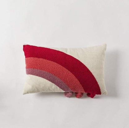 Red Tassels Cushion Cover