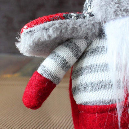 Red and Gray Striped Santa Gnome