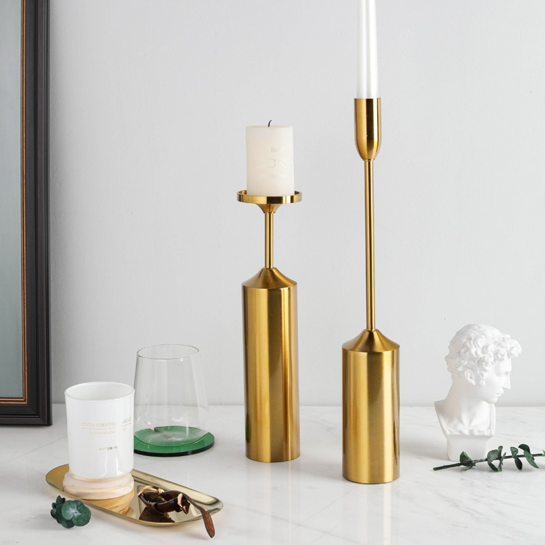 Regal Golden Candle Holders