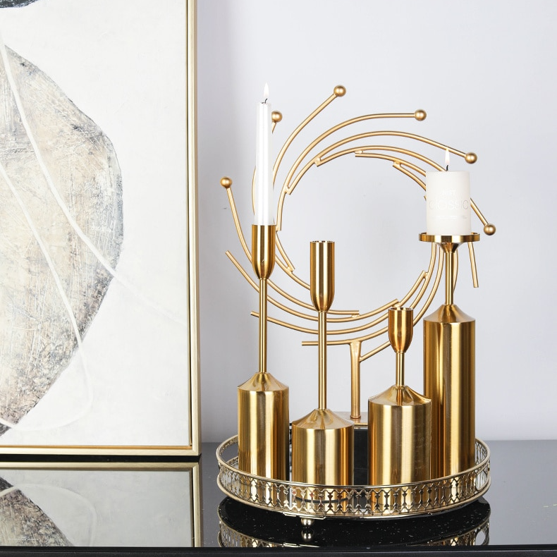 Regal Golden Candle Holders