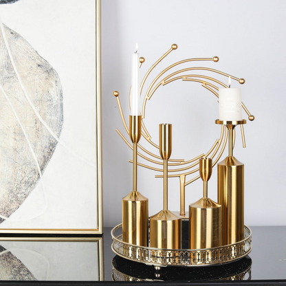 Regal Golden Candle Holders