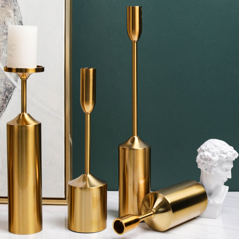 Regal Golden Candle Holders