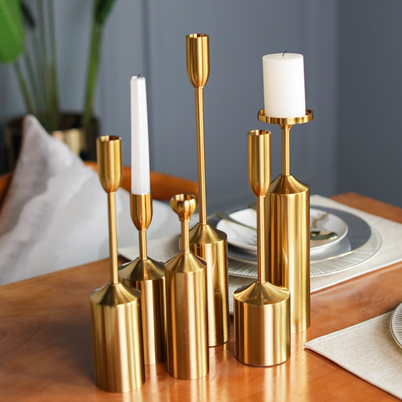 Regal Golden Candle Holders