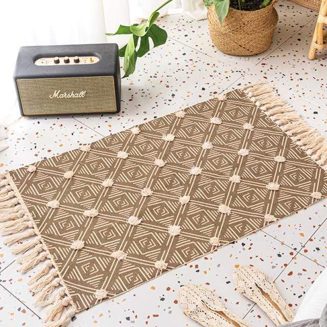 Retro Bohemian Area Rug Coarse Mat Rugs