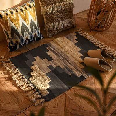 Retro Bohemian Tasseled Carpet Coarse Mat Rugs