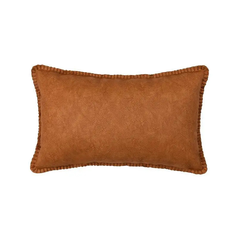 Retro Elegance Leather Accent Pillowcase