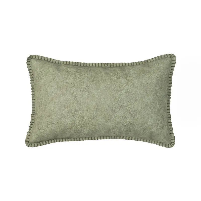 Retro Elegance Leather Accent Pillowcase