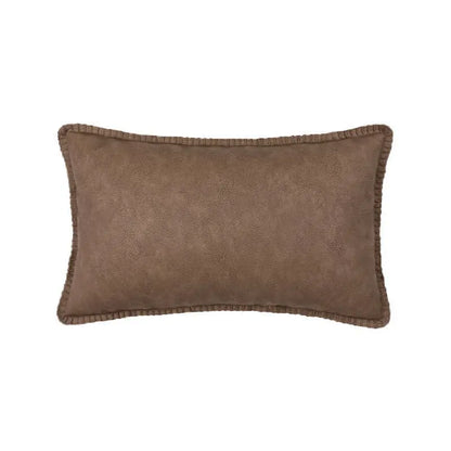 Retro Elegance Leather Accent Pillowcase