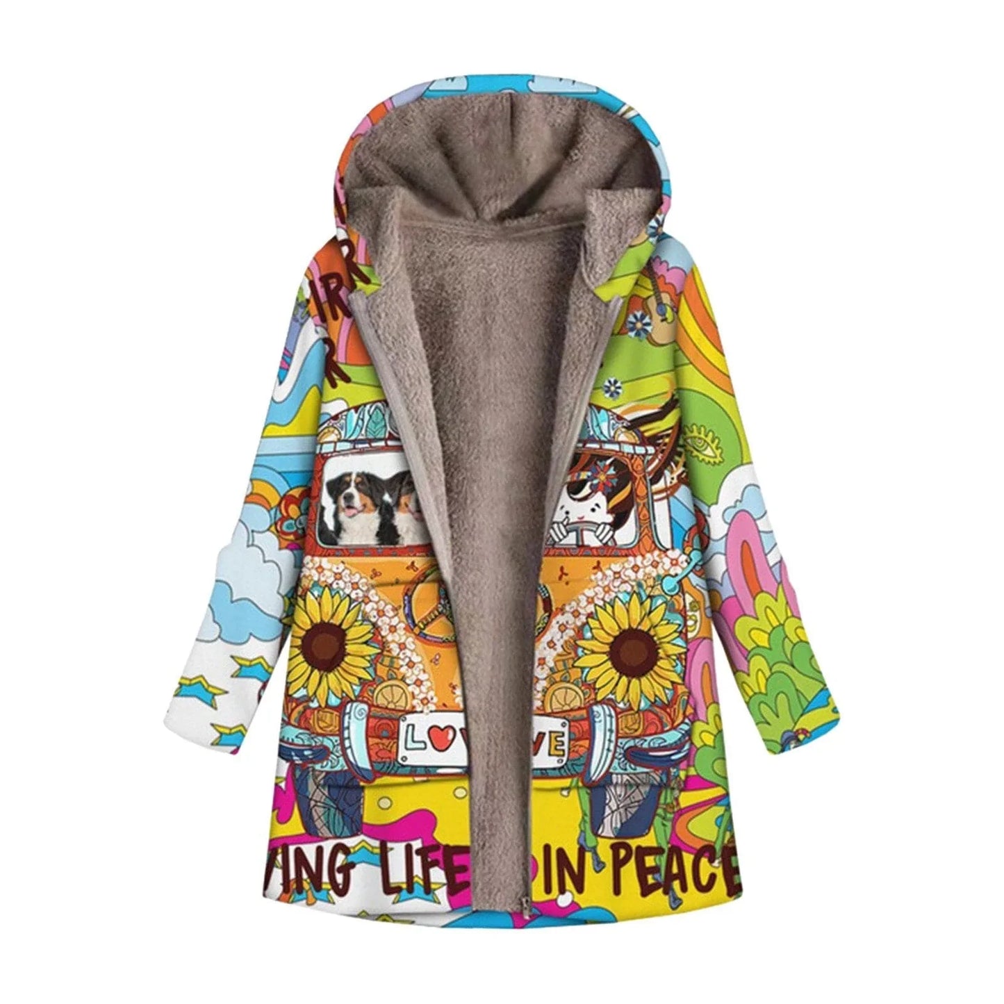 Retro Life In Peace Coat