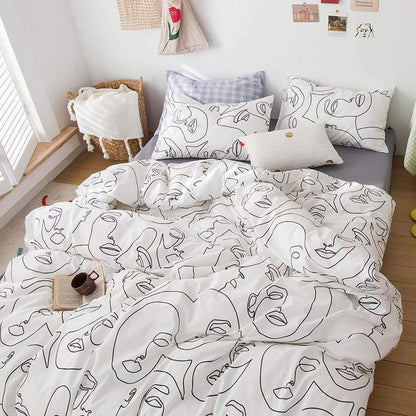 Reversible Abstract Face Bedding Set Duvet Covers & Sets