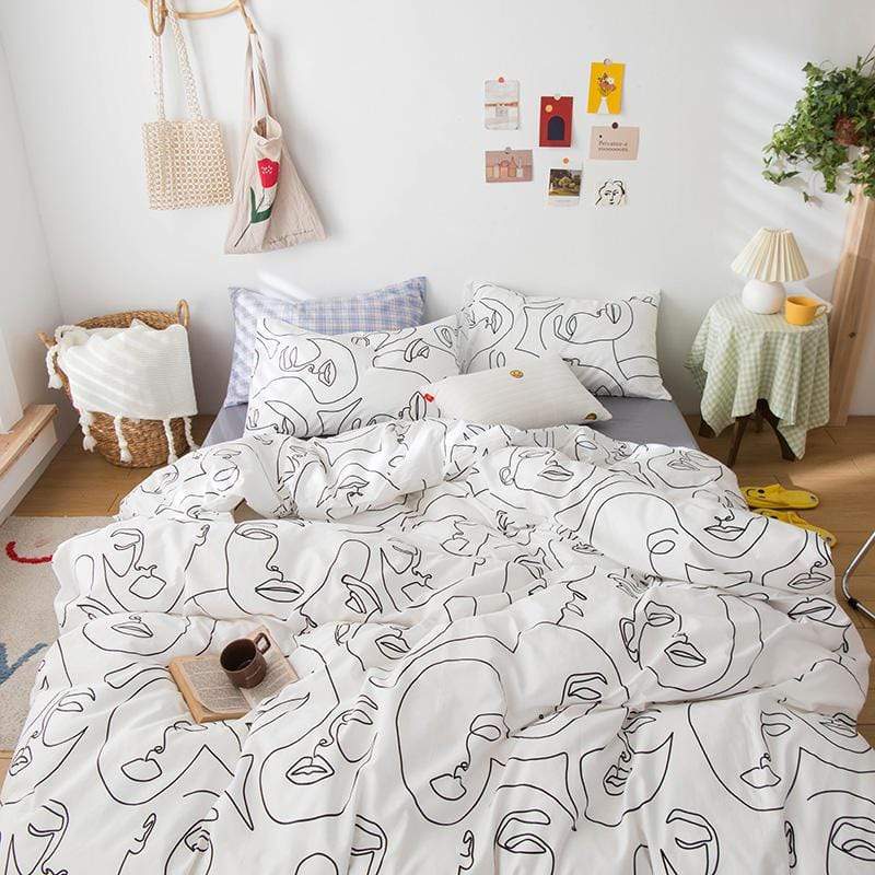 Reversible Abstract Face Bedding Set Duvet Covers & Sets