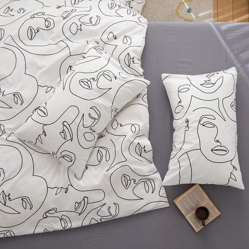 Reversible Abstract Face Bedding Set Duvet Covers & Sets