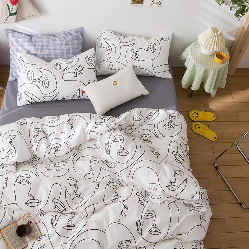 Reversible Abstract Face Bedding Set Duvet Covers & Sets