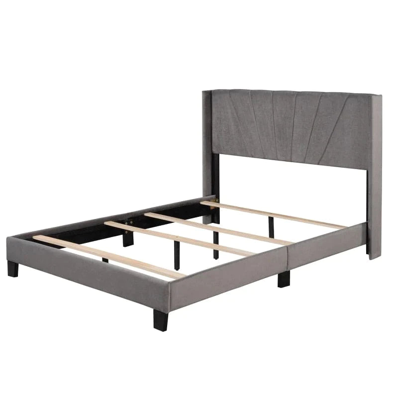 Riley Upholstered Platform Bed with Tufted Headboard