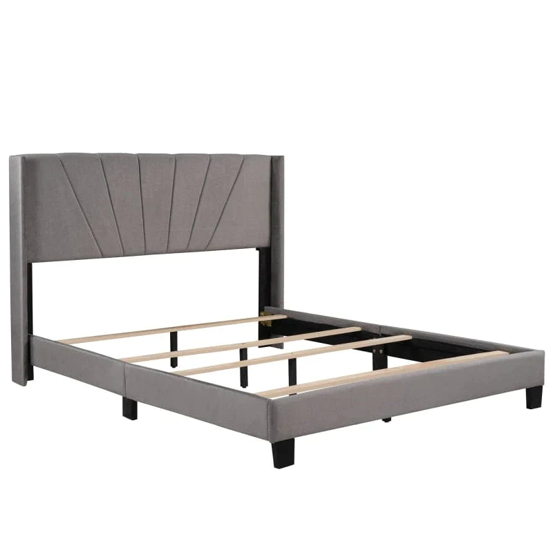 Riley Upholstered Platform Bed with Tufted Headboard