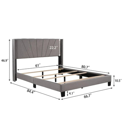 Riley Upholstered Platform Bed with Tufted Headboard