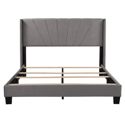 Riley Upholstered Platform Bed with Tufted Headboard