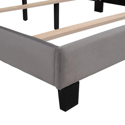 Riley Upholstered Platform Bed with Tufted Headboard