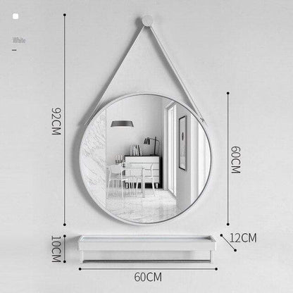 Round Mirror with Shelf