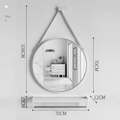 Round Mirror with Shelf