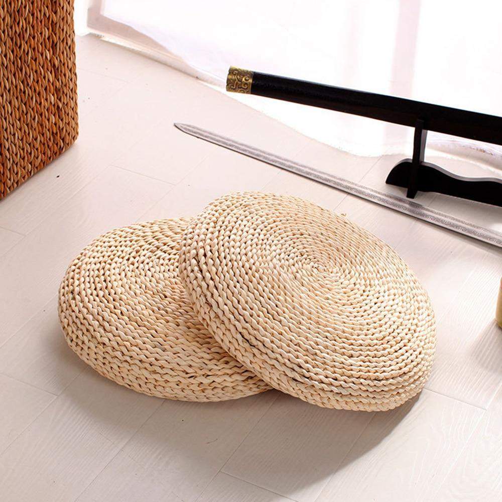 Round Tatami Hand-made Straw Cushion