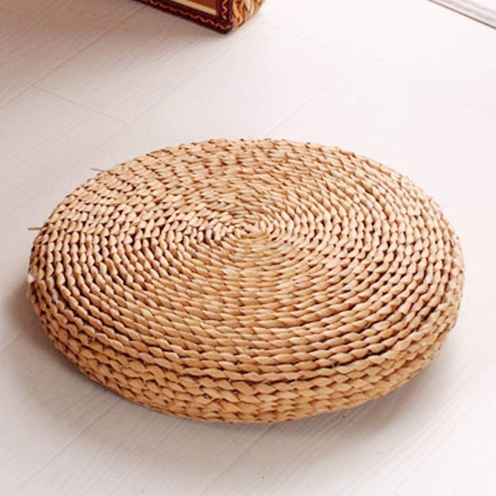 Round Tatami Hand-made Straw Cushion