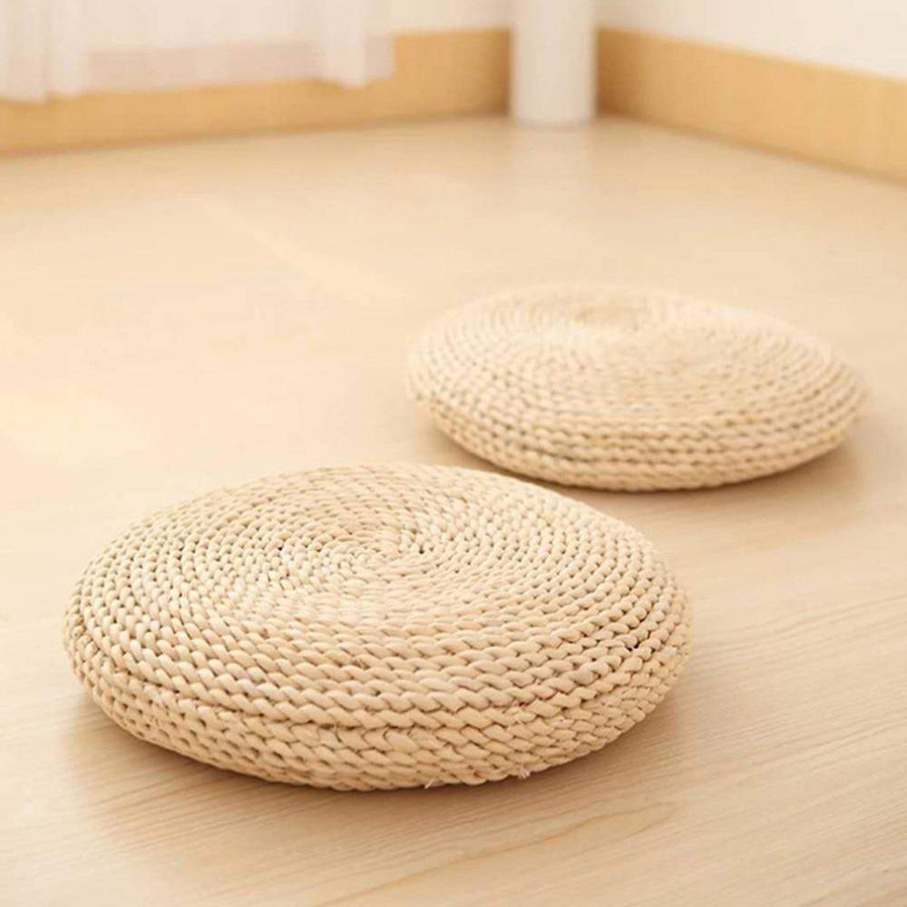 Round Tatami Hand-made Straw Cushion