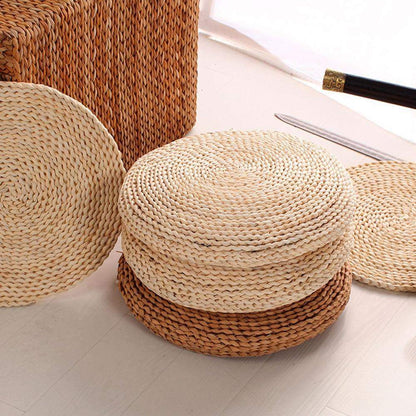 Round Tatami Hand-made Straw Cushion